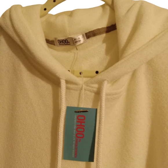OHOO Brand Cream Colored Oversized Comfortable Pullover Hoodie. Sz XL Ladies.NWT - Picture 2 of 9